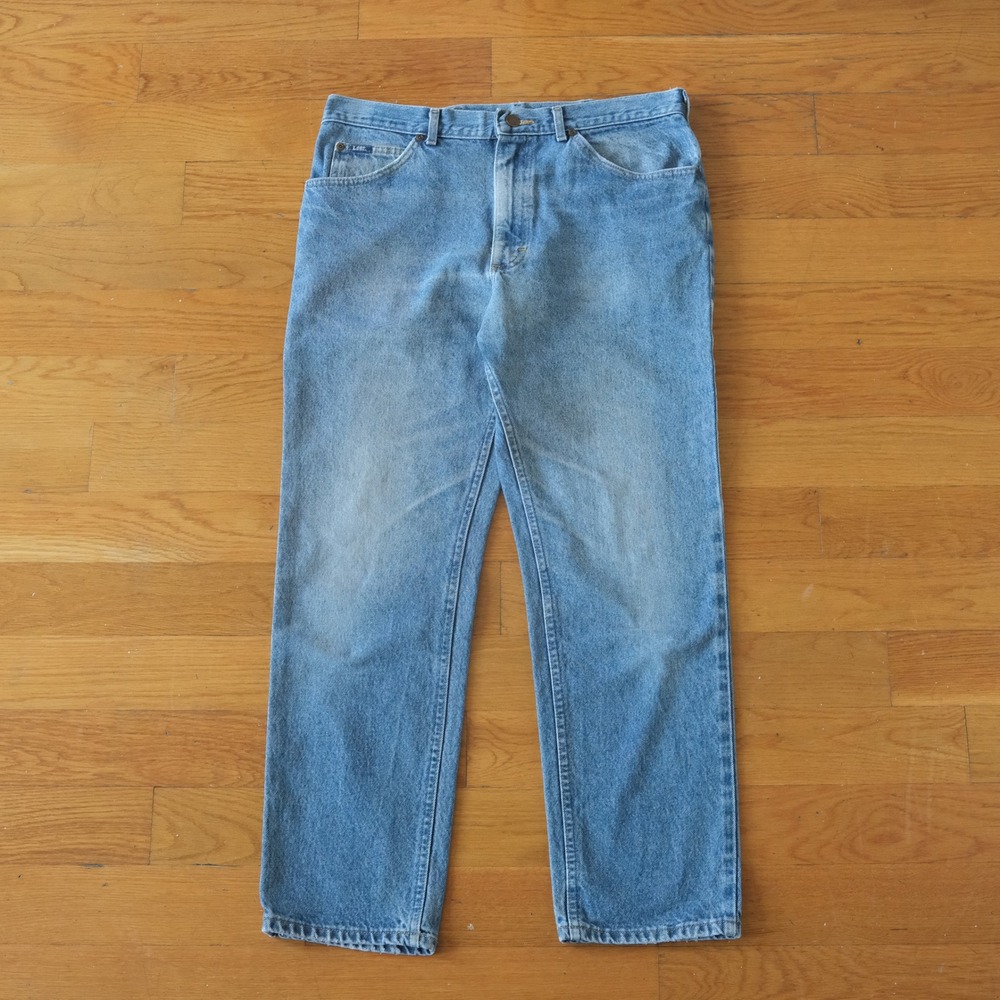 Lee Straight Leg Jeans Mens Blue Denim Vintage 90s Workwear 36x30 Regular